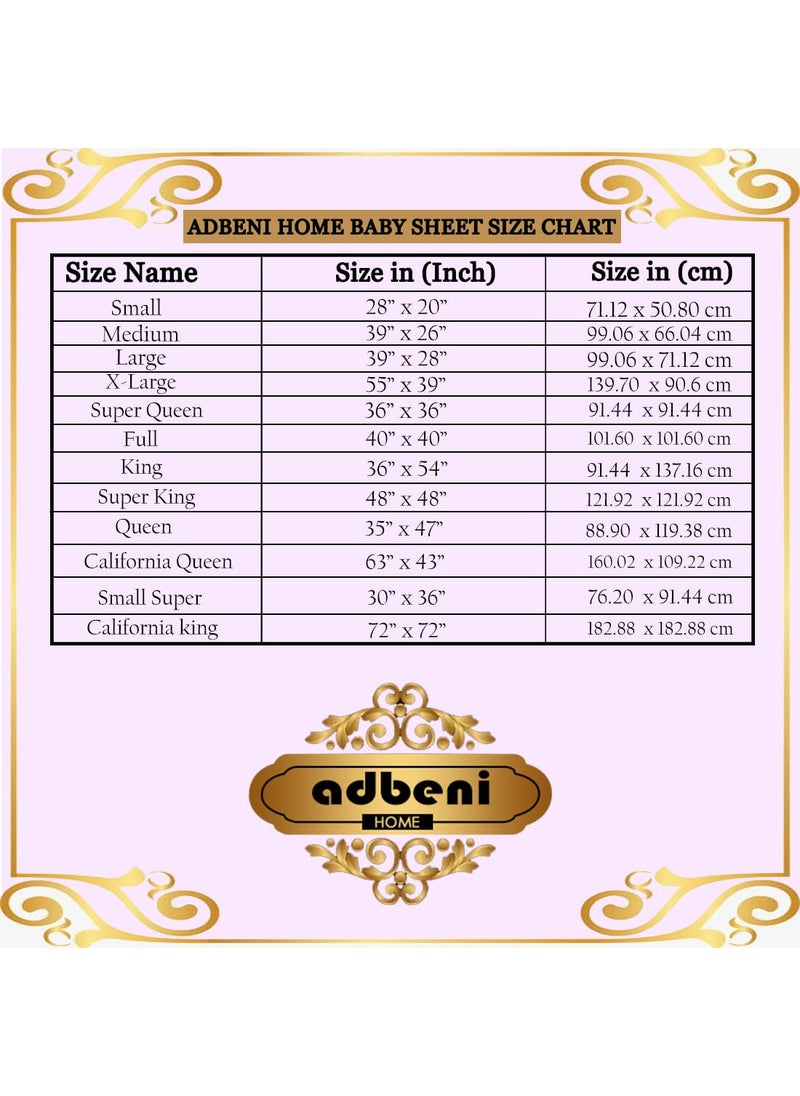 ADBENI HOME Quilted Cotton Extra Absorbent Quick Dry Sheet for Baby Baby Bed Protector Waterproof Baby Sheet Cot Sheet Crib Sheet Mattress Protection California Queen 160x110cm Grey Royal Blue