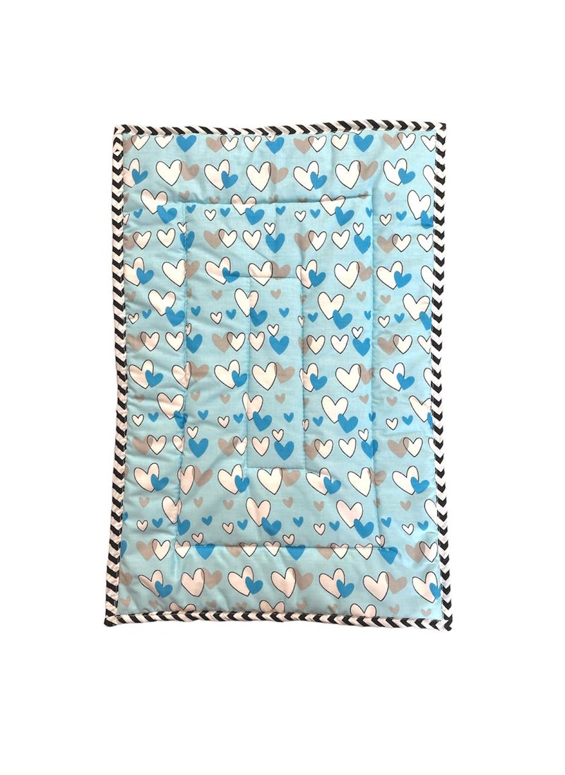 Fabrify 100 Cotton Newborn Baby Godadi Baby Bed Mattress Rilka Bedsheet 06 Months Multi Color70x50 CM Sky Blue