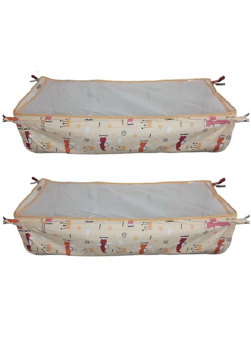 MYSACART Heavy Duty New Born Baby Cradle HammockKhoyuPalanaJhulaGhodiyuJoli with Soft Cotton Cloth Made of Mosquito Net Pack of 2