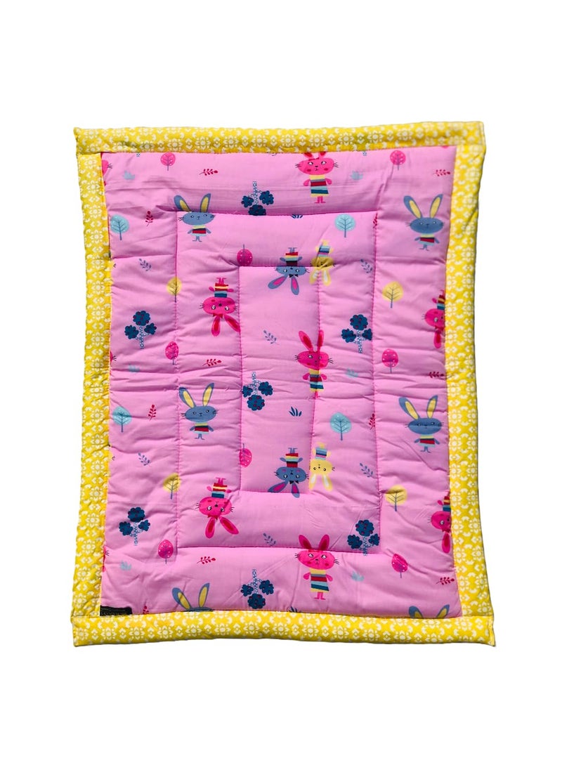 RURIBOSY New Born Baby Godadi Baby Bed for 0 to 2 YearsGodariBaby Mattress Mattress Cartoon Mat Baby Godadi Bedding Set Extra Soft Pink