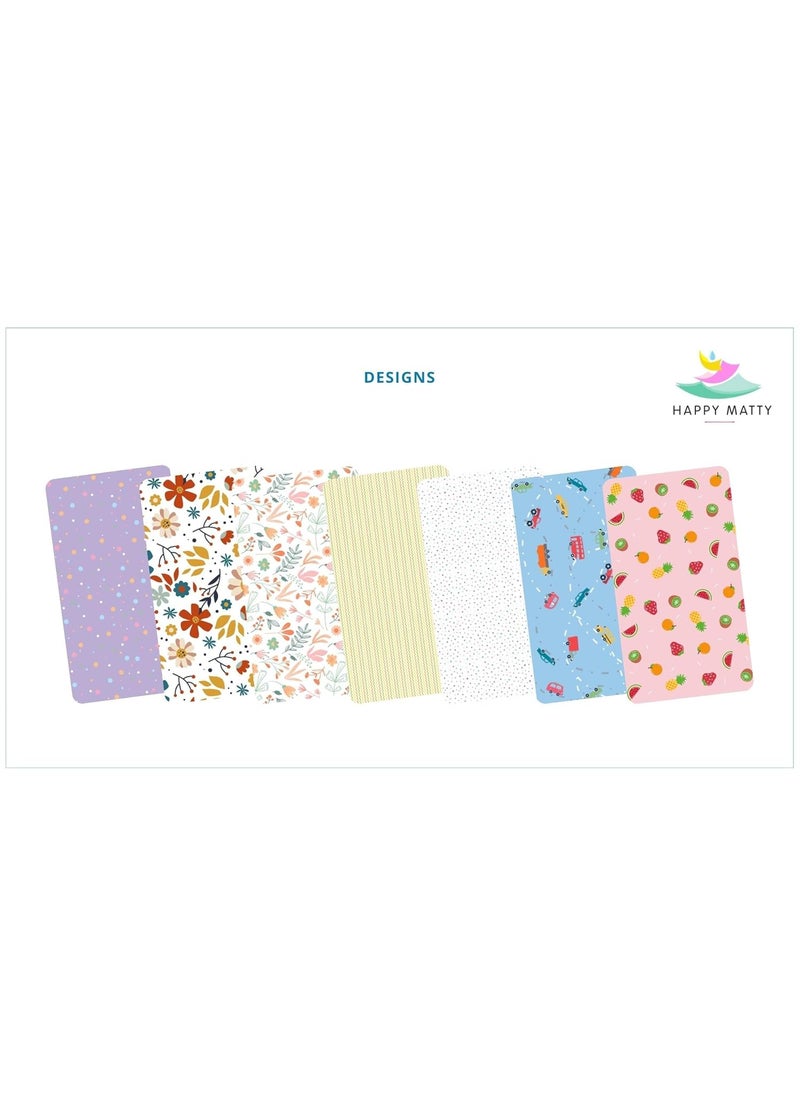 Happy Matty Reusable Washable Multicolor Polka Dots Printed Soft Unisex Baby Extra Absorbent Quick Dry Sheet Playmat Lint Free Fabric Mattress Crib Protector Medium Polka Dots 50cm x 70cm