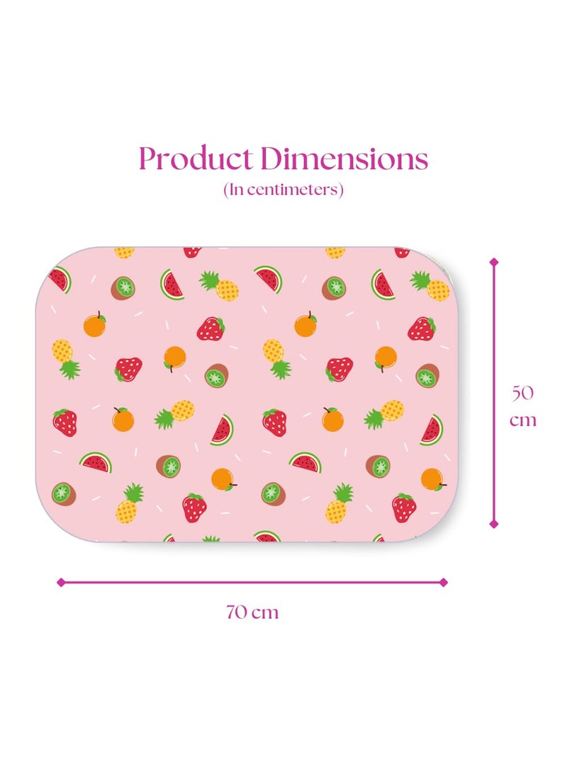 Happy Matty Reusable Washable Multicolor Polka Dots Printed Soft Unisex Baby Extra Absorbent Quick Dry Sheet Playmat Lint Free Fabric Mattress Crib Protector Medium Polka Dots 50cm x 70cm
