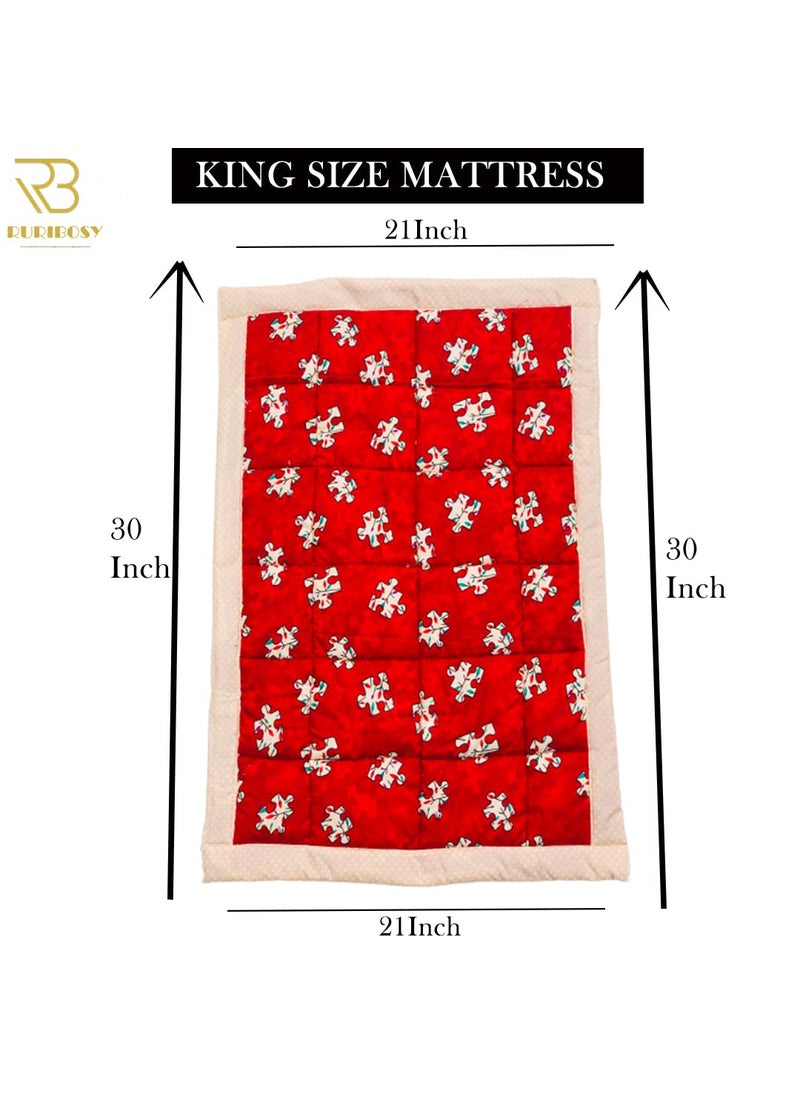 RURIBOSY Bedding Mattress for CottonBaby Sleeping Bed Set Godari Baby Cradle Bed Sleeping Mat Multi Purpose Cushioned Bed Made with Pure Cotton Age01YR2 RED1