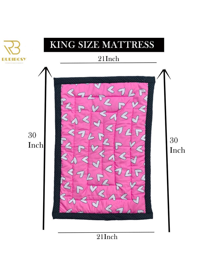 RURIBOSY Bedding Mattress for CottonBaby Sleeping Bed Set Godari Baby Cradle Bed Sleeping Mat Multi Purpose Cushioned Bed Made with Pure Cotton Age01YR02 LIGHTPINK