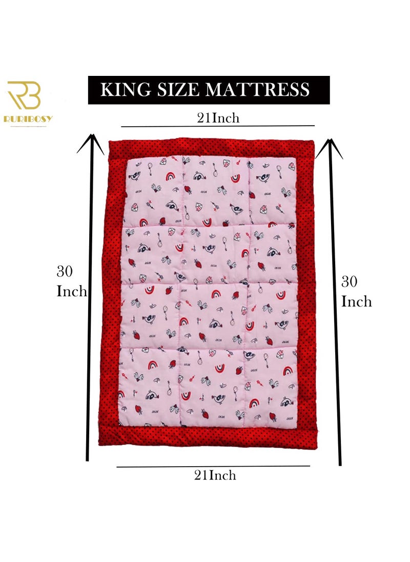RURIBOSYBaby Mattress and Swaddlers Sheets Godari Cradle Bed Crib Sheet Changing Mat Baby Godadi Godari Bedding Set for Baby RED
