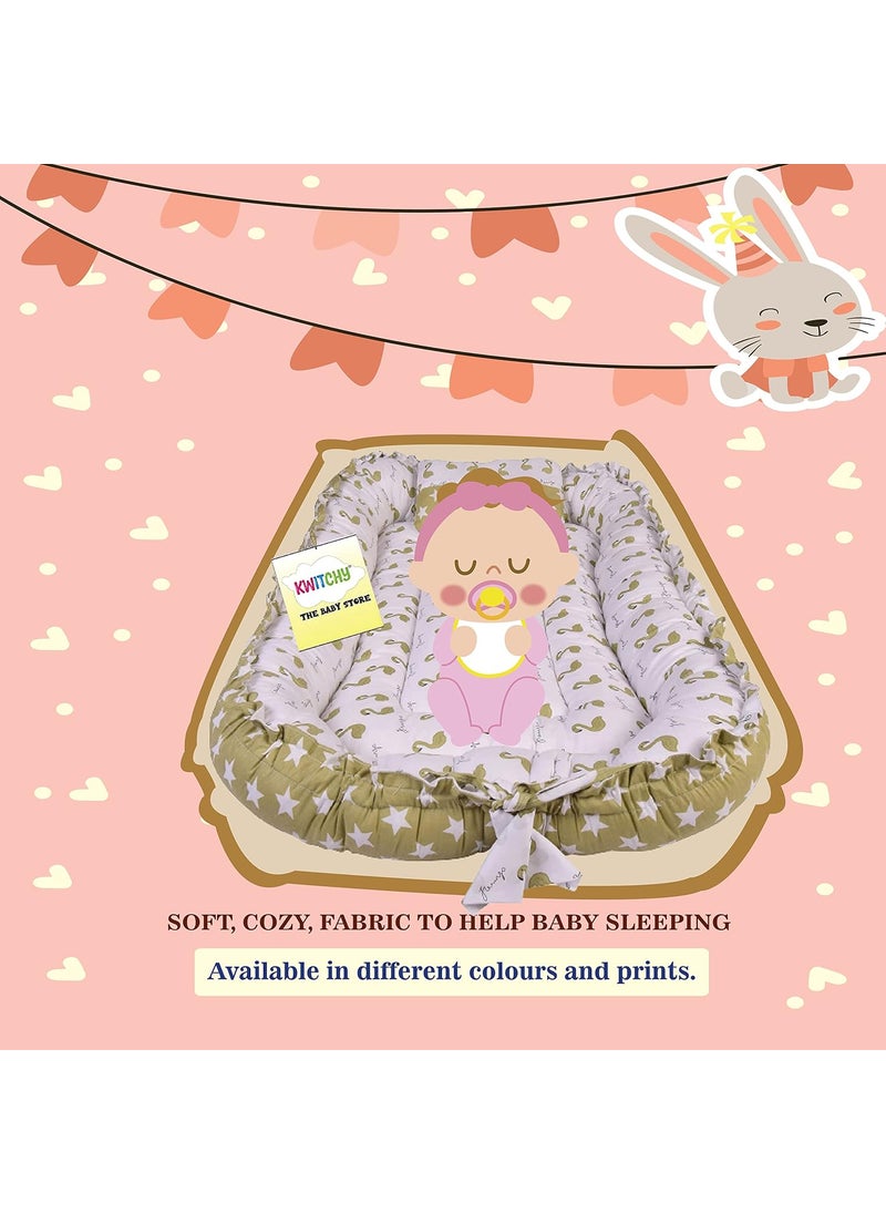 Kwitchy Baby Bed New Born Baby Bedding Set Mattress Cotton Sleeping Bag Essential Nest Bed Mosquito Net Travel Bed Reversible Infants Toddlers 012 Months Green