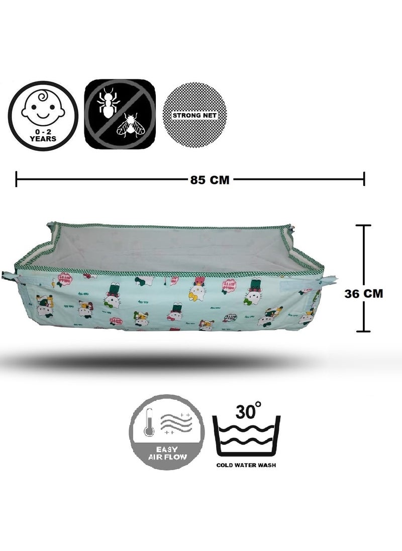 MYSACART Heavy Duty New Born Baby Cradle HammockKhoyuPalanaJhulaGhodiyuJoli with Soft Cotton Cloth Made of Mosquito Net Pack of 2