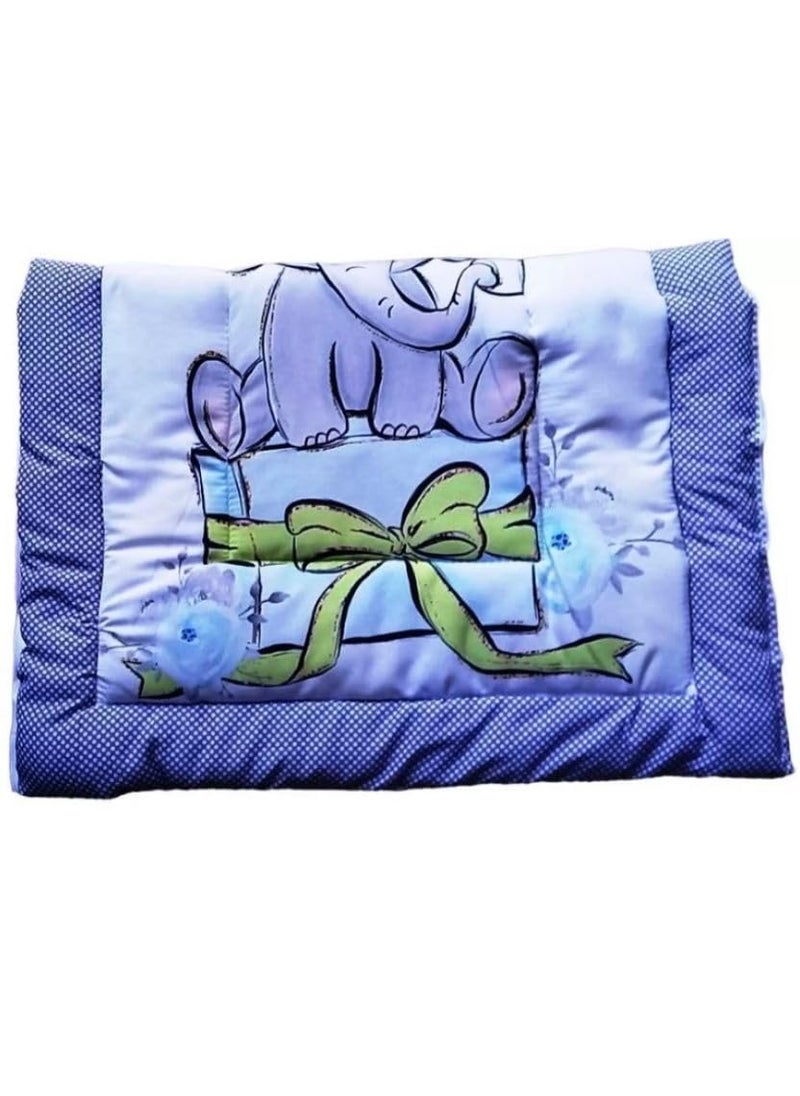 SmallBerry Combo Newborn Baby Pom Pom Cotton Baby Bed Godari Cradle Bed Crib Sheet Changing Mat Baby Godadi Godari Bedding Set Mattress_Pack of 2 Piece_Elephant Girraffe