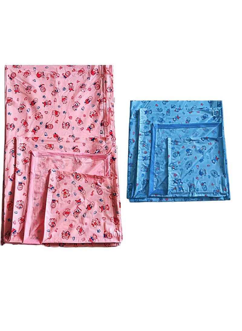 Mothers Choice Waterproof Plastic Bed Mattress ProtectorUrine Sheet for AdultBaby in Size King 95 X 73 Inches Single78 X 54 Inches Pack of 2 PINK BLUE