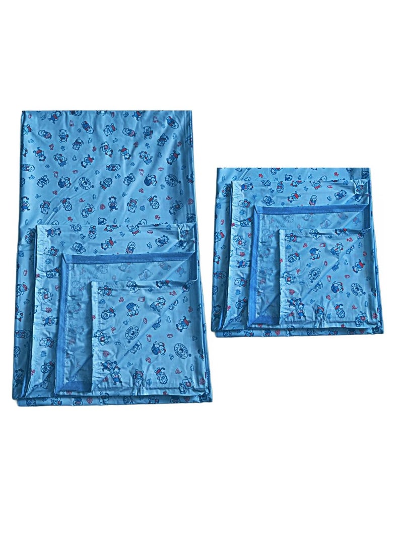 Mothers Choice Waterproof Plastic Bed Mattress ProtectorUrine Sheet for AdultBaby in Size King 95 X 73 Inches Single78 X 54 Inches Pack of 2 BLUE BLUE