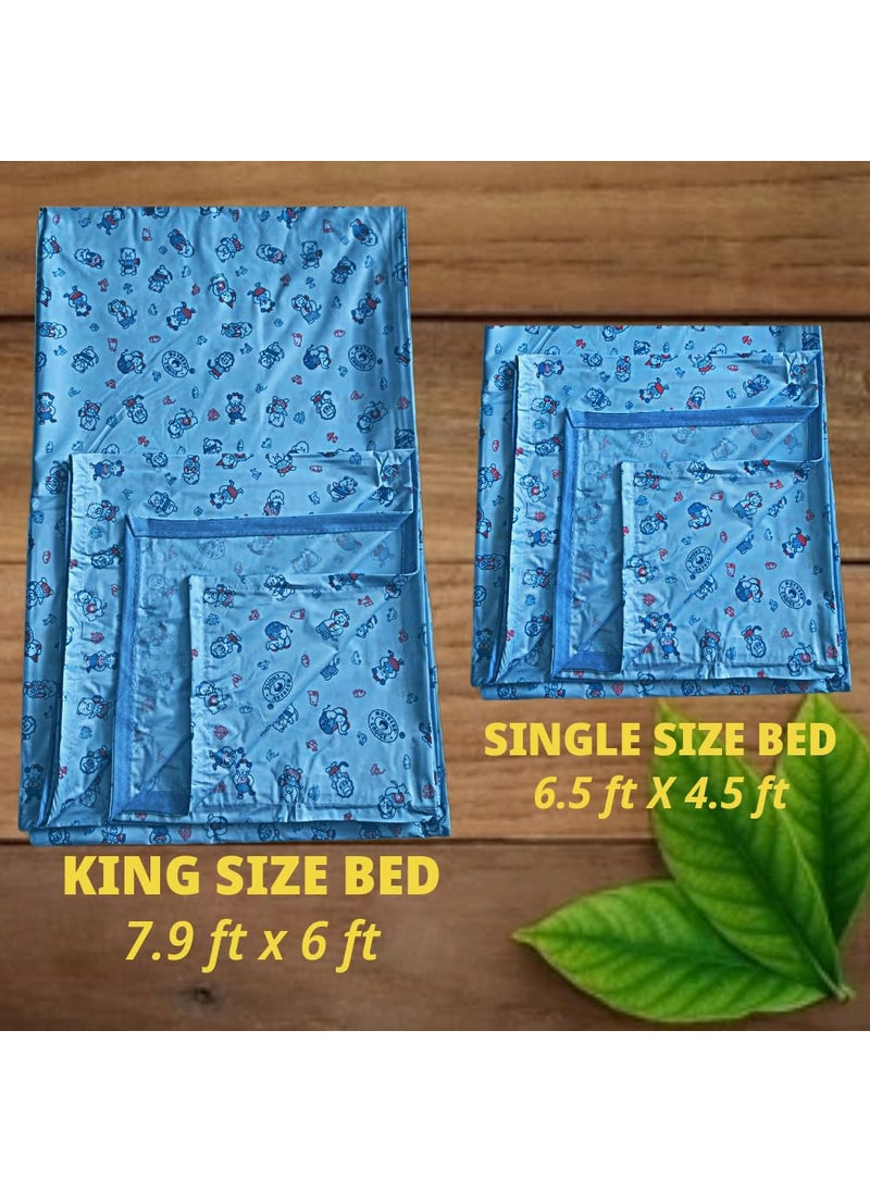 Mothers Choice Waterproof Plastic Bed Mattress ProtectorUrine Sheet for AdultBaby in Size King 95 X 73 Inches Single78 X 54 Inches Pack of 2 BLUE BLUE