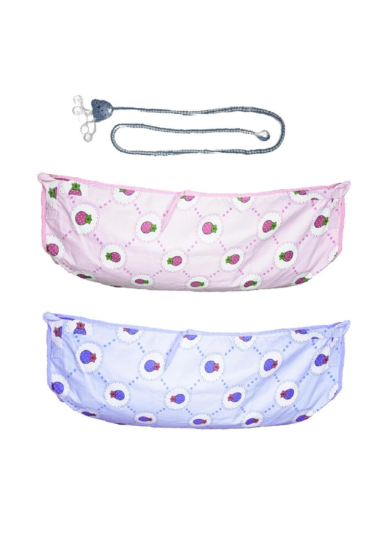 MYSACART Heavy Duty New Born Baby Cradle HammockKhoyuPalanaJhulaGhodiyuJoli with Soft Cotton Cloth Made of Mosquito Net Pack of 2