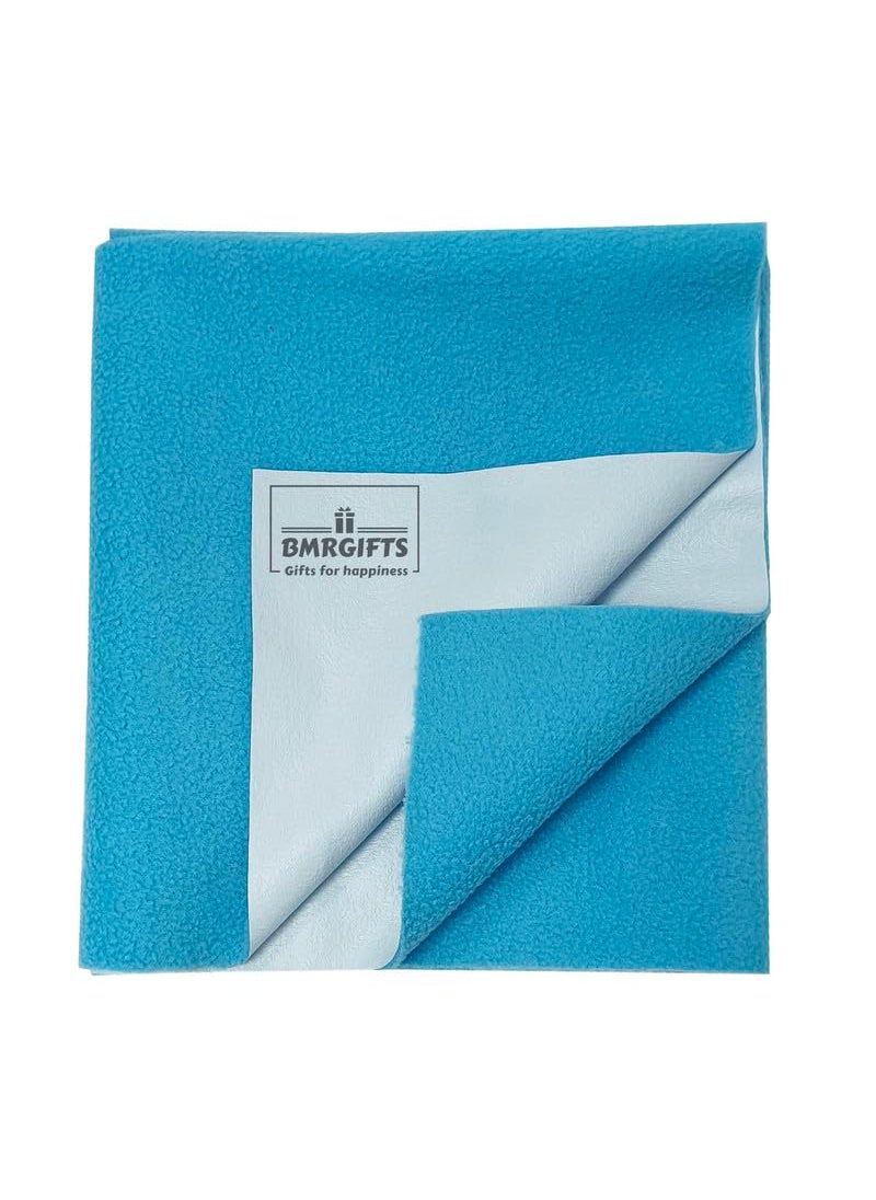 BMRGIFTS Cotton Extra Absorbent Waterproof Quick Dry Sheet for Baby Washable Bed Mattress Protector Sheet for Toddler Children Pack of 3 Small Size 50x70 cm Pink Mehroon Sky Blue
