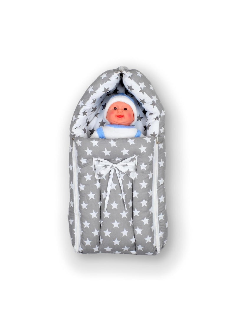 SmallBerry 3in1 Baby Bed Sleeping Bag and Carry Bag Nest New Born Bedding Set Perfect Newborn Baby Gift for 06 Months Starry Nursery Essential for Infants