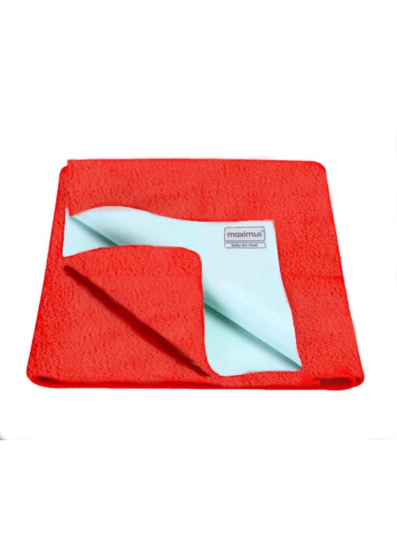 Maximus Baby Waterproof Quick Dry Sheet for Baby Baby Bed Protector Sheet for toddler Children Bed Pad Large 140cm x 100cm Red