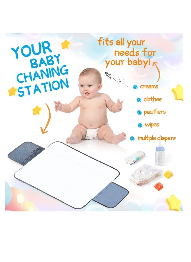 Portable Diaper Changing Pad, Travel Baby Changing Pad, Waterproof Foldable Diaper Changing Mat, Lightweight & Compact Changing Station, Newborn Gifts