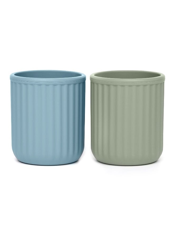 Toddler Cups Silicone Baby Cup - Mini Open Cup for Babies and Toddlers, Unbreakable Drinking Training Cup, BPA Free, 2 Pack, 6 Months+