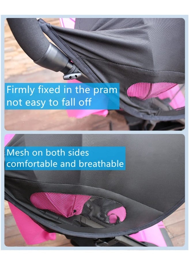 Baby Pram Sun Shade Cover Universal Stroller Sunshade Cover Anti UV Portable Baby Stroller Awning Pushchair Sun Canopy Windproof Waterproof with Arched Hard Support