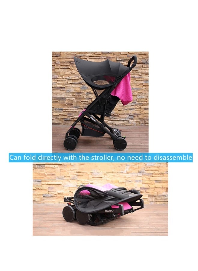 Baby Pram Sun Shade Cover Universal Stroller Sunshade Cover Anti UV Portable Baby Stroller Awning Pushchair Sun Canopy Windproof Waterproof with Arched Hard Support