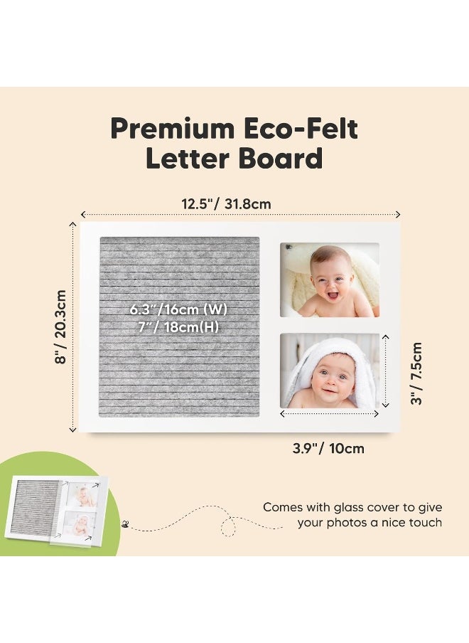 Felt Letter Board Baby Keepsake - Baby Picture Frame, Announcement Message Felt Board & Letterboard Letters, Gender Reveal Gifts, My First Year Picture Frame, Ultrasound Picture Frame