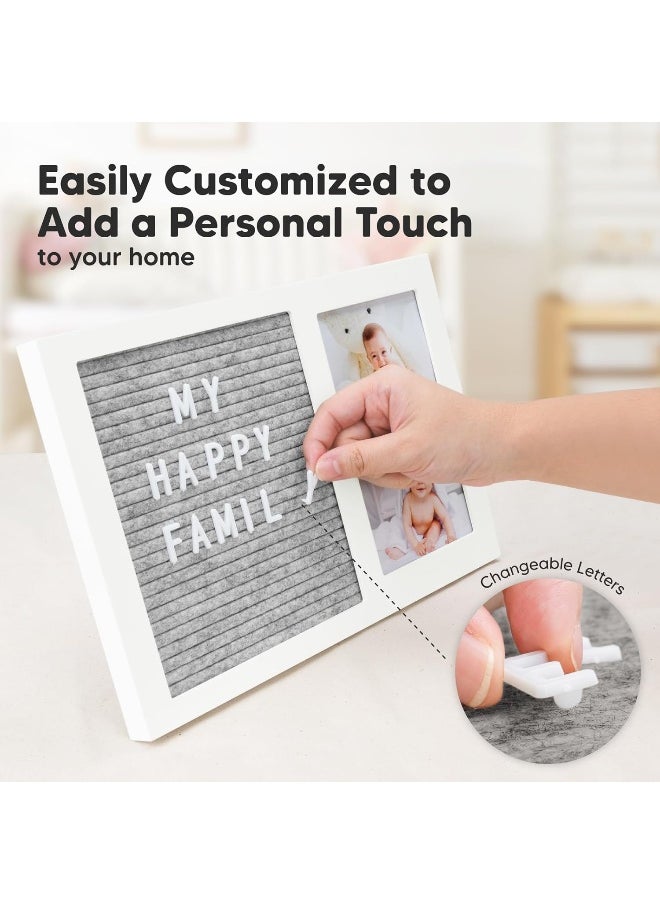 Felt Letter Board Baby Keepsake - Baby Picture Frame, Announcement Message Felt Board & Letterboard Letters, Gender Reveal Gifts, My First Year Picture Frame, Ultrasound Picture Frame
