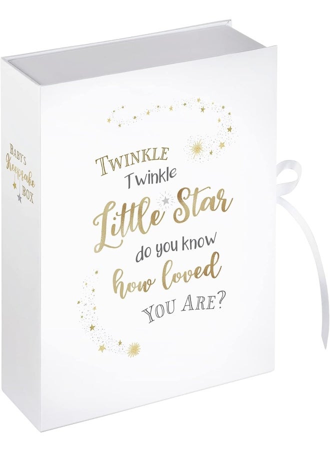 Lillian Rose Large Twinkle, Twinkle Baby Keepsake Box, White