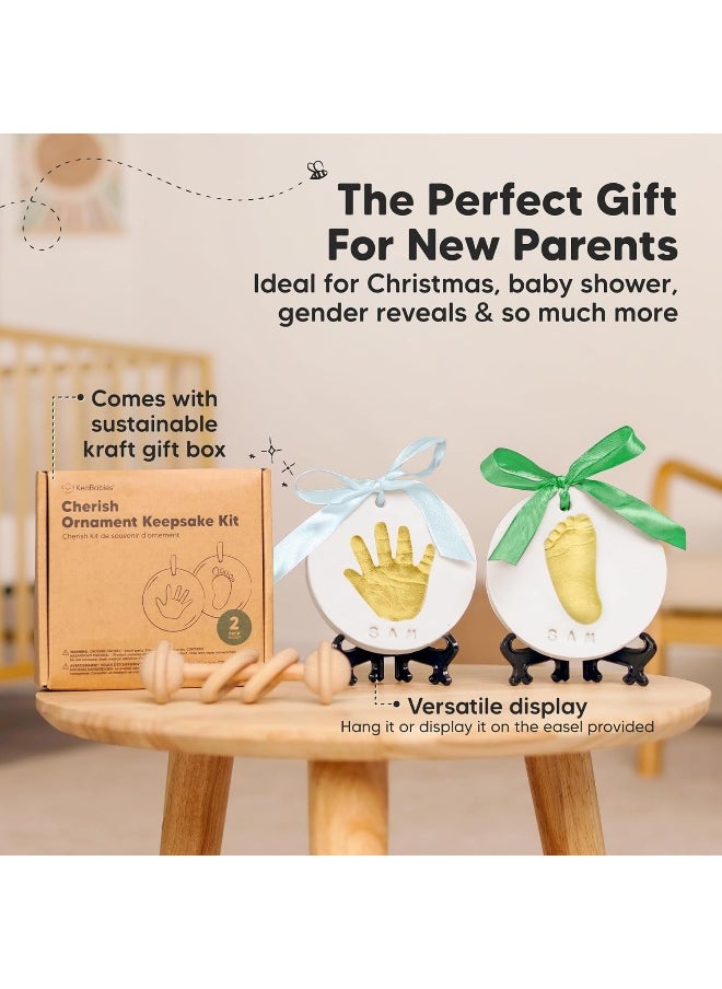 KeaBabies Baby Hand and Footprint Kit - Personalized Baby First Christmas Ornament, Baby Footprint Kit for Toddlers, Baby Keepsake Handprint Ornament Making Kit, for Newborns