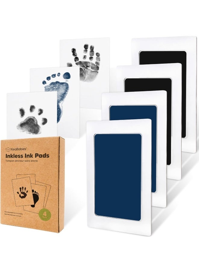 4-Pack Inkless Hand and Footprint Kit - Ink Pad for Baby Hand and Footprints - Dog Paw Print Kit, Dog Nose Print Kit - Baby Footprint Kit, Clean Touch Baby Foot Printing Kit, Handprint Kit