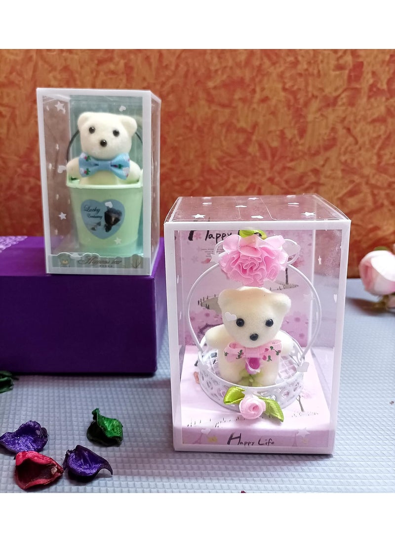 Craftomanic Valentine GiftTeddy Day GiftTeddy BoxCute Teddy Box for GiflfriendWife Pack of 2