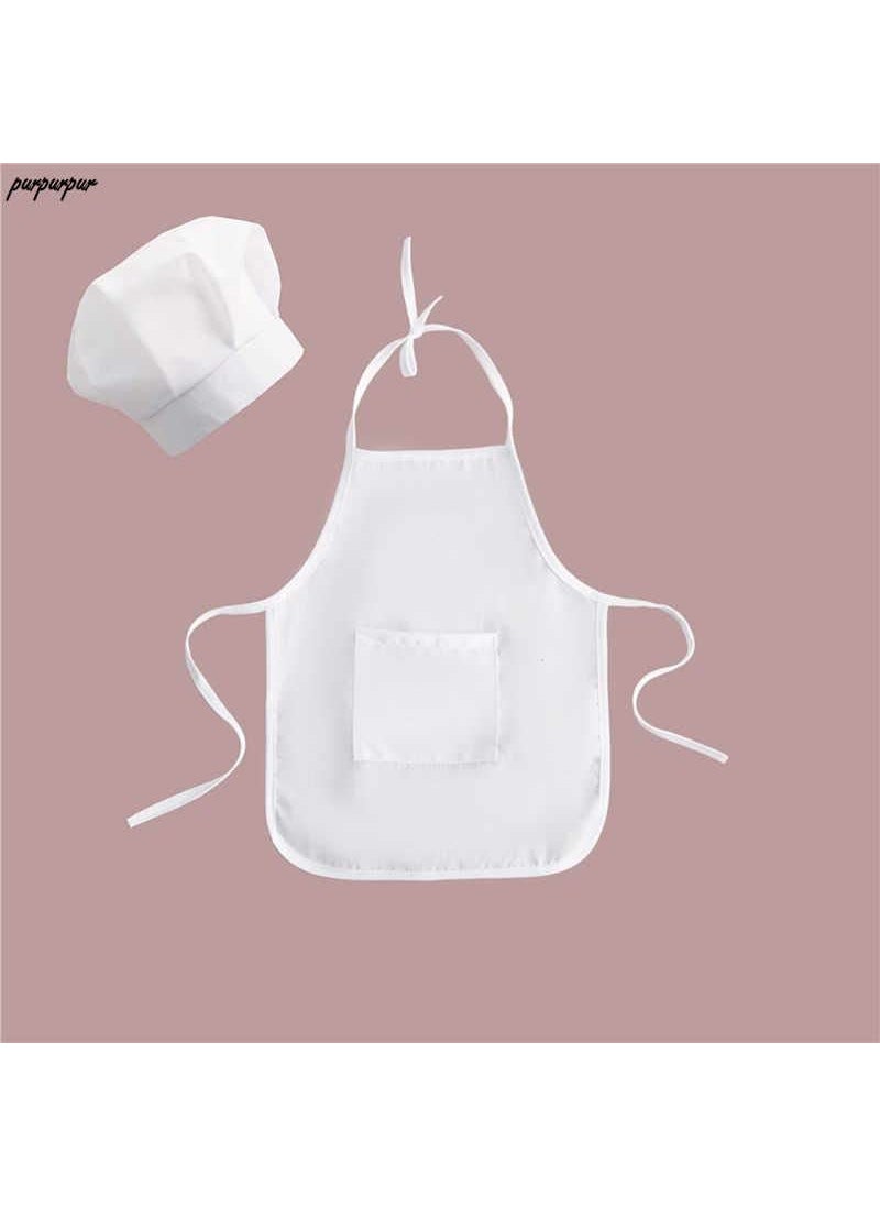 HIBA CREATIONS White Apron with cap Bib for baby photoshoot