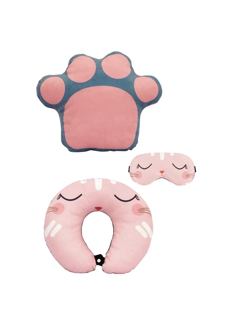 Crazyify Gift Combo for KidsTravel Accessories Gift Combo for Kids Set of 3Neck Pillow Plush Toy and Eyemask