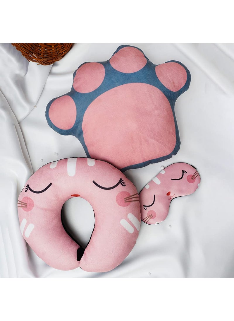 Crazyify Gift Combo for KidsTravel Accessories Gift Combo for Kids Set of 3Neck Pillow Plush Toy and Eyemask