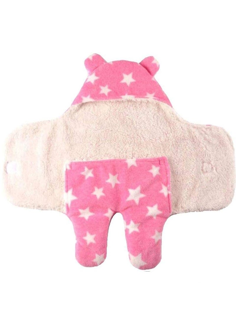 SF SHAKUMBHARI FAB Luxury Prime Series Super Soft Fabric Baby Wrapper Pink Star