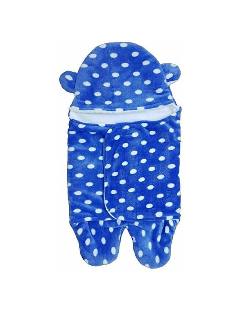 SF SHAKUMBHARI FAB Luxury Prime Series Super Soft Fabric Baby Wrapper Blue Polka Dot