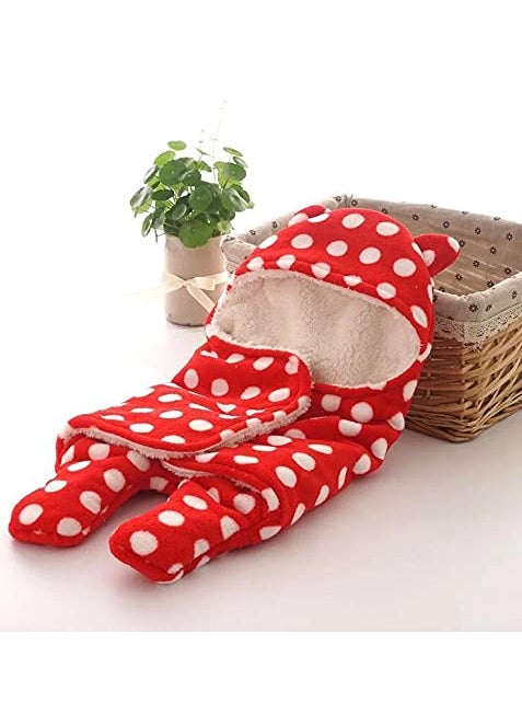 SF SHAKUMBHARI FAB Luxury Prime Series Super Soft Fabric Baby Wrapper Red Polka Dot