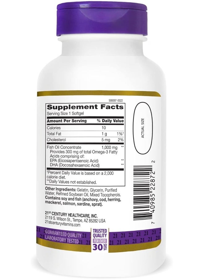 , Fish Oil, 1,000 Mg, 120 Softgels