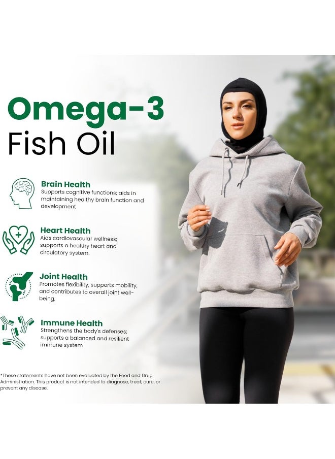Fish Oil 1200Mg Omega-3 300Mg With Premium Epa/Dha, One-Per-Day, Supports Brain, Heart And Cardiovascular Health, Keto Friendly, Gluten-Free, 120 Softgels, Made In Usa, Halal Vitamins