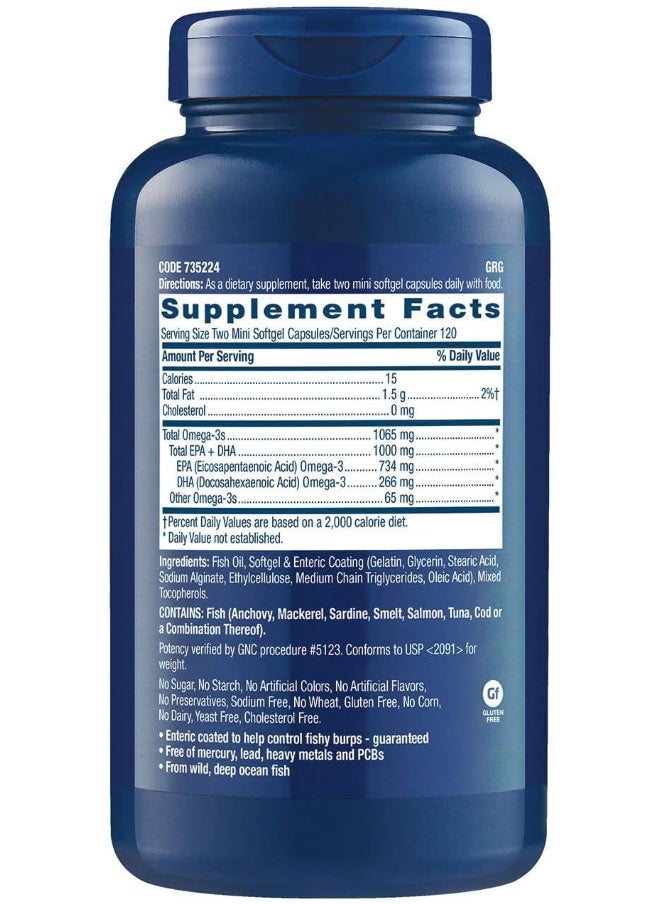 Triple Strength Omega-3 Fish Oil Mini'S 1000Mg | Heart, Brain, Joint & Eye Support With Epa & Dha | Non-Gmo Gluten Free | 240 Mini Softgels