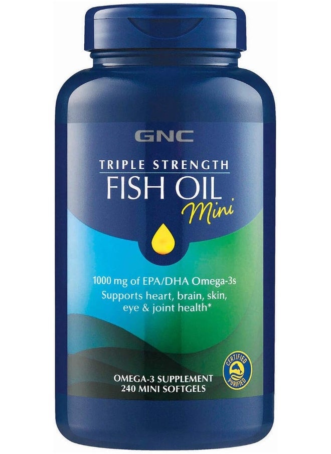 Triple Strength Omega-3 Fish Oil Mini'S 1000Mg | Heart, Brain, Joint & Eye Support With Epa & Dha | Non-Gmo Gluten Free | 240 Mini Softgels