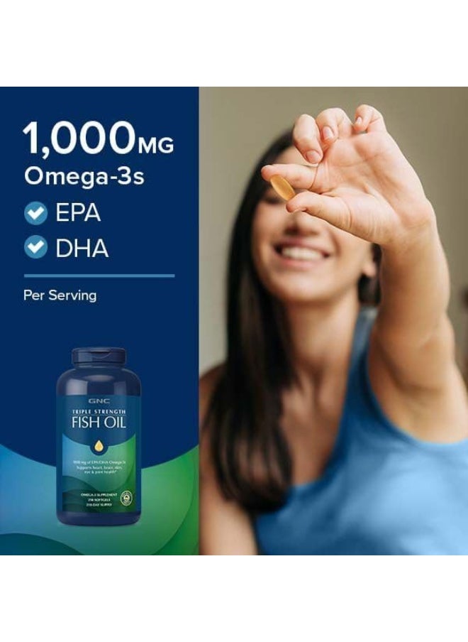 Triple Strength Omega-3 Fish Oil Mini'S 1000Mg | Heart, Brain, Joint & Eye Support With Epa & Dha | Non-Gmo Gluten Free | 240 Mini Softgels