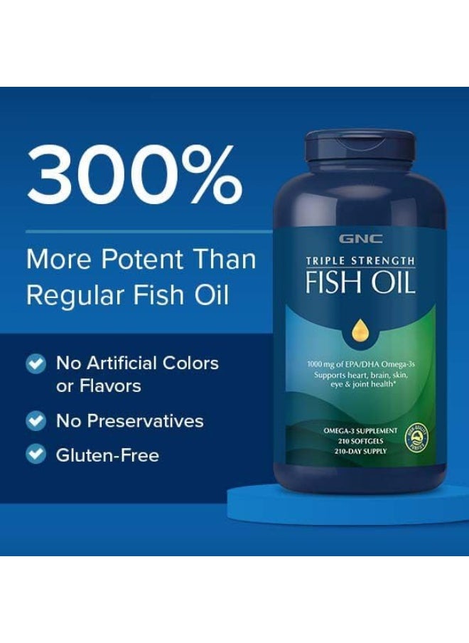 Triple Strength Omega-3 Fish Oil Mini'S 1000Mg | Heart, Brain, Joint & Eye Support With Epa & Dha | Non-Gmo Gluten Free | 240 Mini Softgels
