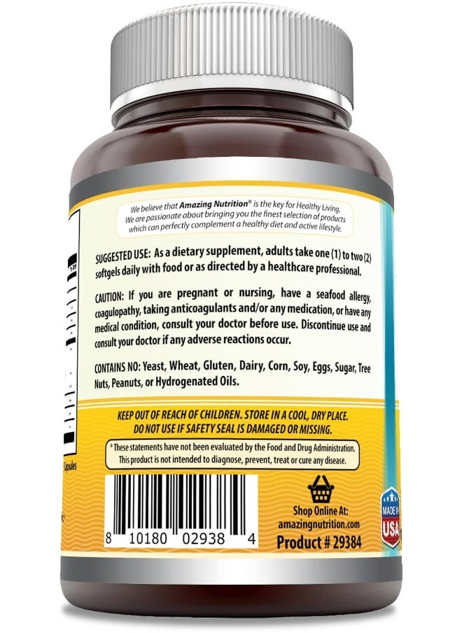 Omega Norwegian Cod Liver Oil Softgels (1250Mg, 120 Pieces)