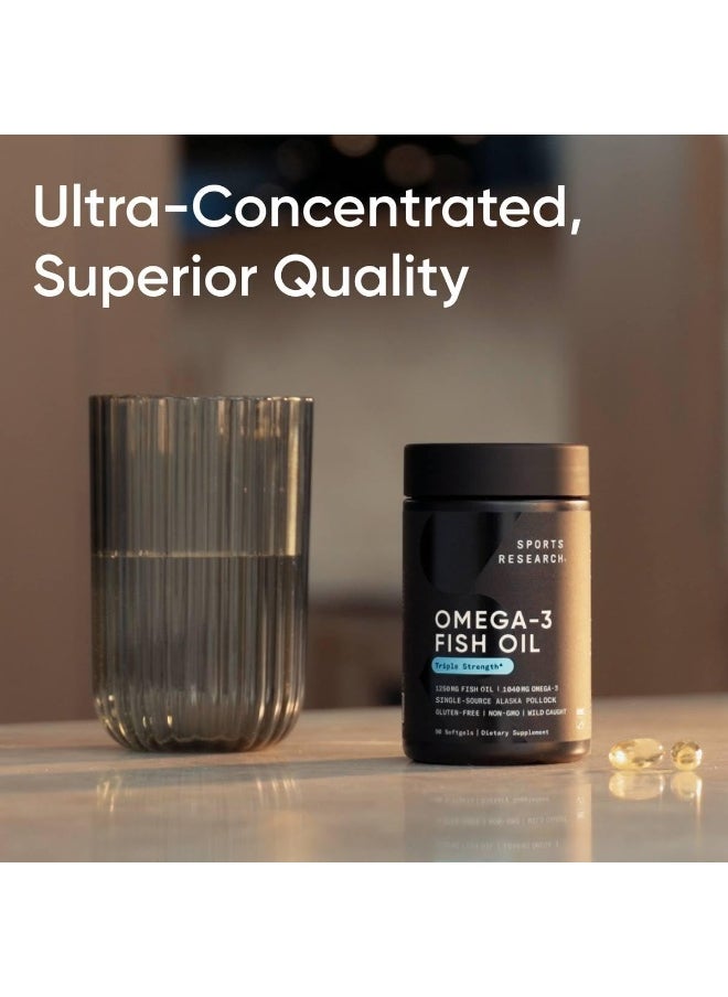 Omega-3 Fish Oil, Triple Strength, 1250 Mg, 180 Softgels