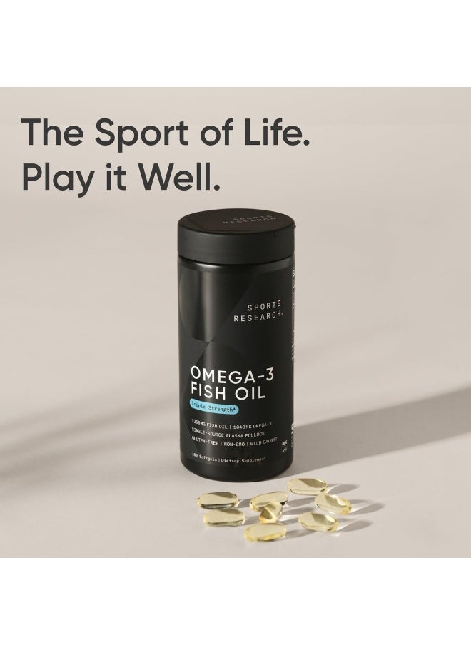 Omega-3 Fish Oil, Triple Strength, 1250 Mg, 180 Softgels