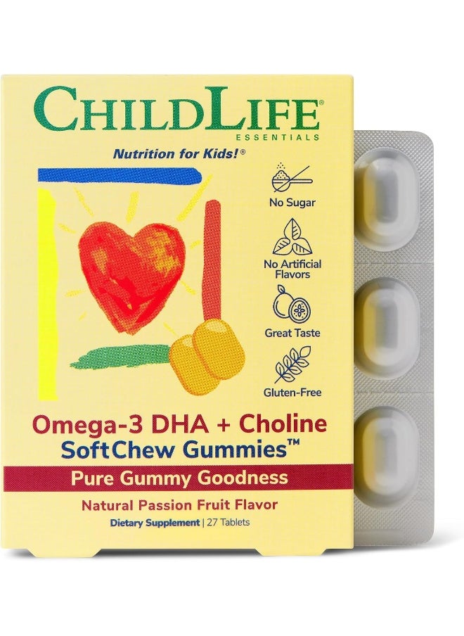 Omega-3 Dha Choline Softmelts Natural Passion Fruit Flavor 27 Tablets