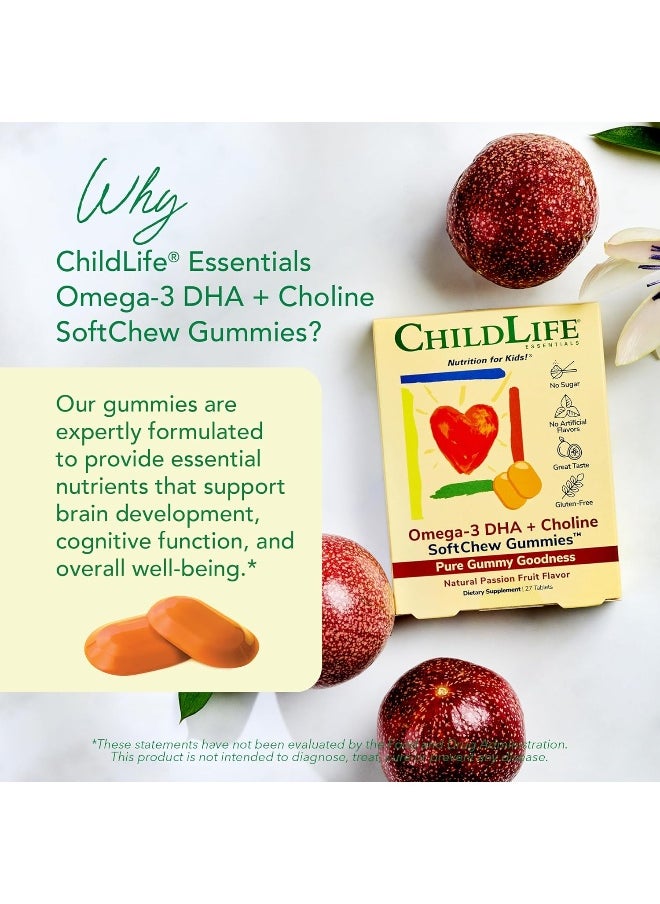 Omega-3 Dha Choline Softmelts Natural Passion Fruit Flavor 27 Tablets