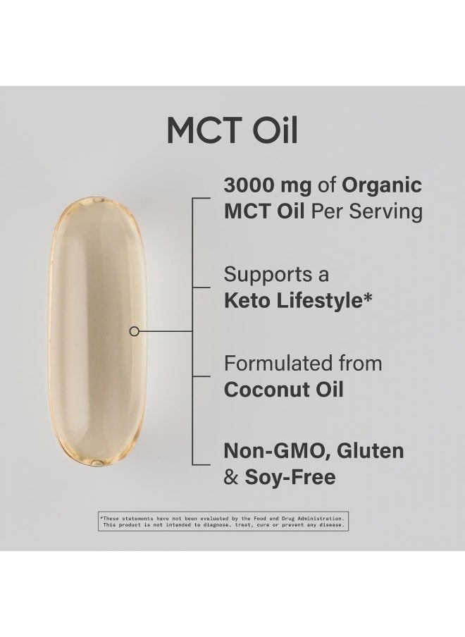 Keto Mct Oil Capsules Derived From Coconut Oil | Keto Fuel For The Brain & Body | Derived From Non-Gmo Coconuts (120 Softgels)