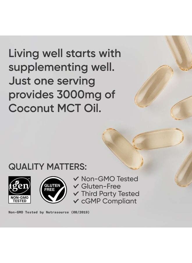 Keto Mct Oil Capsules Derived From Coconut Oil | Keto Fuel For The Brain & Body | Derived From Non-Gmo Coconuts (120 Softgels)