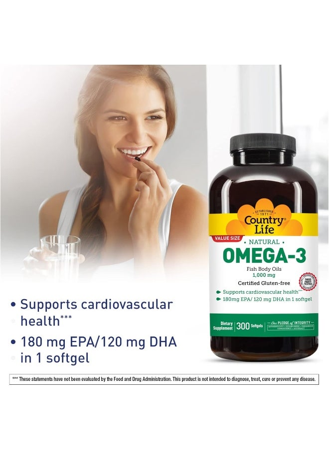 Omega-3 1000Mg - 300 Softgels