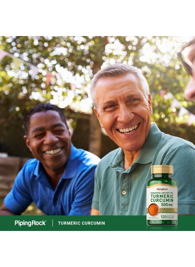 Piping Rock Standardised Turmeric Curcumin Complex 500 Mg 120 Quick Release Capsules Herbal Supplement